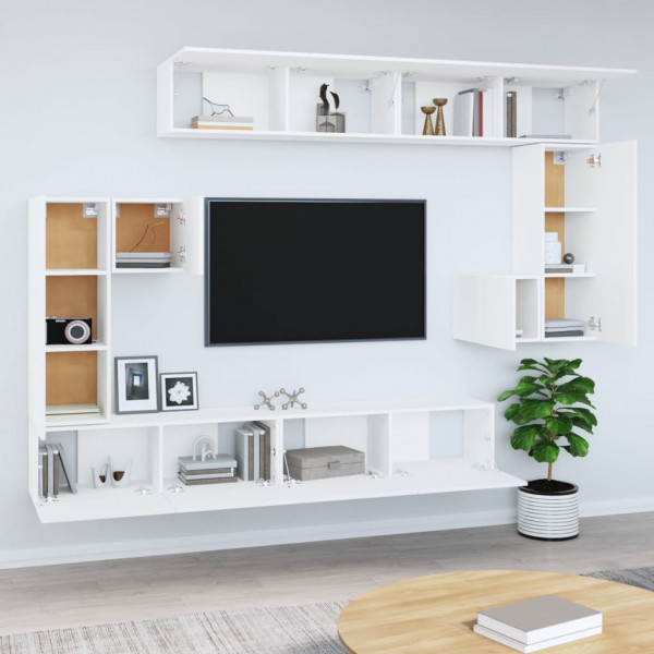 Mueble de pared para TV madera contrachapada blanco M 3