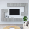 Mueble de pared para TV madera contrachapada gris sonoma 1