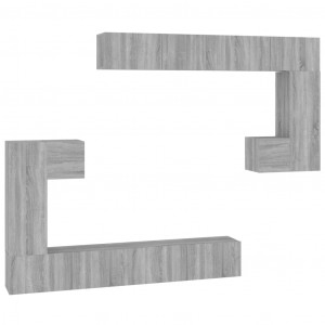 Mueble de pared para TV madera contrachapada gris sonoma H