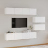 Set de muebles para TV 6 piezas madera contrachapada blanco 1