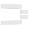 Set de muebles para TV 6 piezas madera contrachapada blanco 2