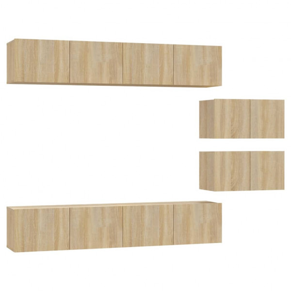 Conjunto móveis de TV 6 pcs madeira processada carvalho sonoma M 2