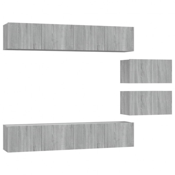 Set de muebles para TV 6 pzas madera contrachapada gris Sonoma M 2