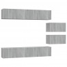 Set de muebles para TV 6 pzas madera contrachapada gris Sonoma 2