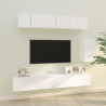 6 pcs conjunto de móveis de TV derivados de madeira branco 1