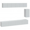 Set de muebles para TV 6 piezas madera contrachapada blanco 2