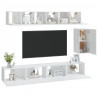 Set de muebles para TV 6 piezas madera contrachapada blanco 3