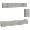 Set de muebles de TV 6 pzas madera contrachapada gris hormigón 2