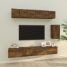 Set de muebles de TV 6 pzas madera contrachapada roble ahumado 1