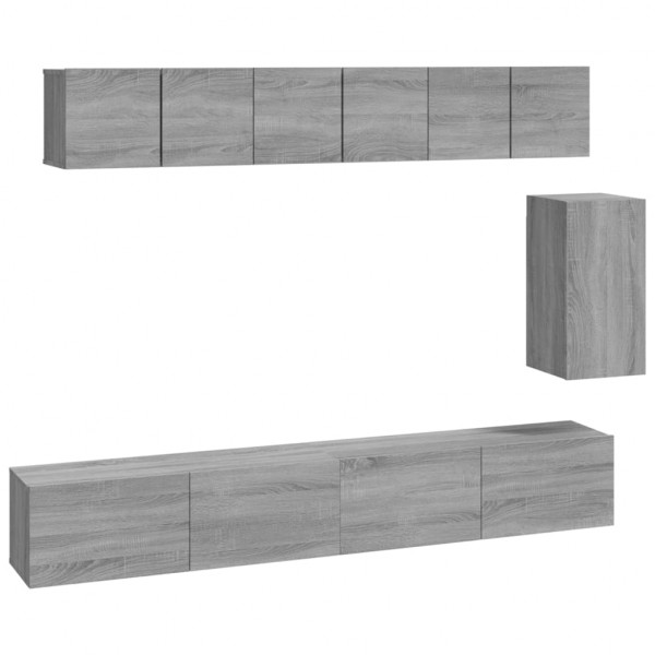 Set de muebles para TV 6 pzas madera contrachapada gris Sonoma M 2