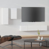 Set de muebles para TV 4 piezas madera contrachapada blanco 1