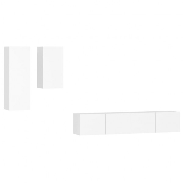 Set de muebles para TV 4 piezas madera contrachapada blanco M 2