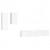 4 pcs conjunto de móveis de TV derivados de madeira branco 2