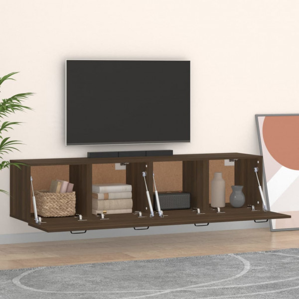 Armarios pared 2 uds contrachapada roble marrón 60x36.5x35cm M 3