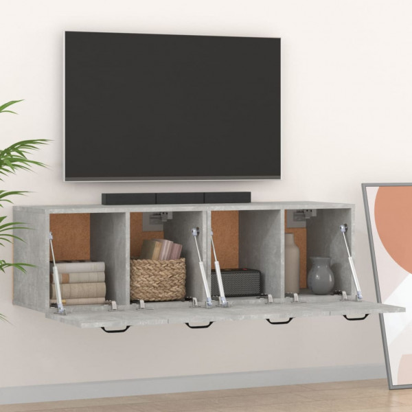 Armarios pared 2 uds contrachapada gris hormigón 80x35x36.5 cm M 3