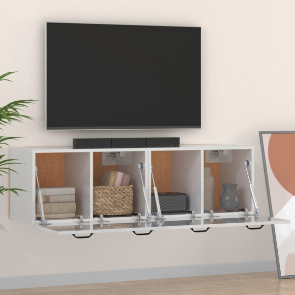 Armarios pared 2 uds contrachapada blanco brillo 80x36.5x35 cm M 3