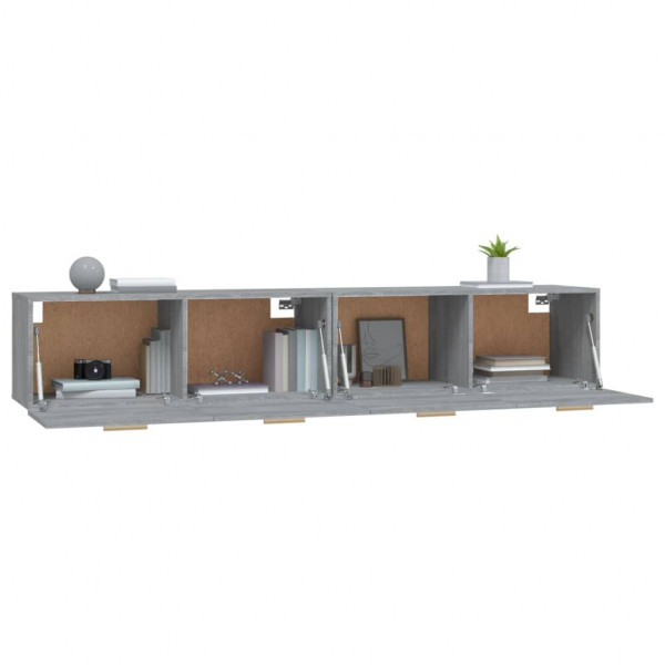 Armários parede 2pcs 100x36.5x35 cm derivados cinza sonoma M 4