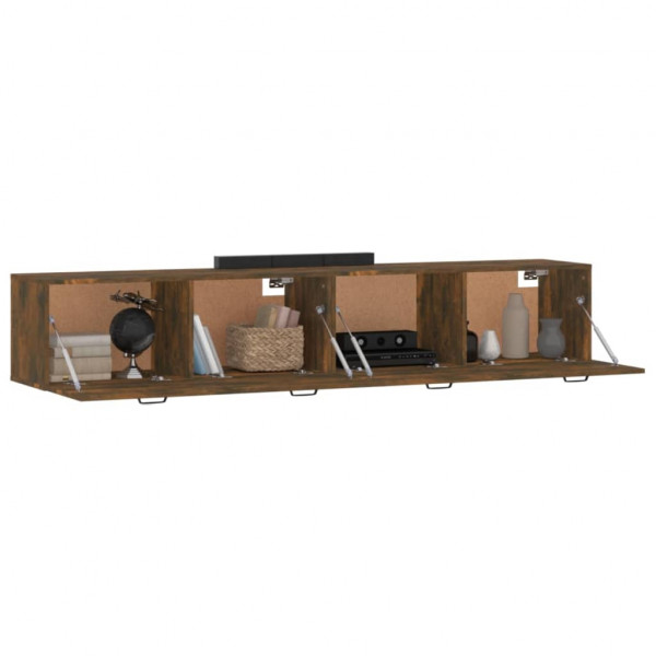 Armarios pared 2 uds contrachapada roble ahumado 100x36.5x35 cm M 4