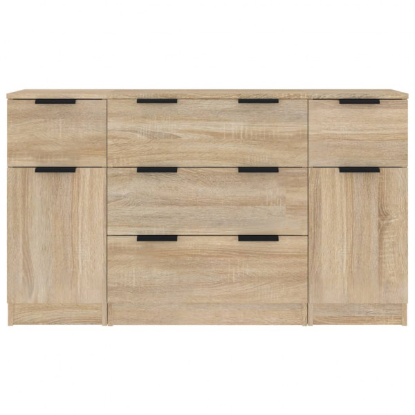 Set de aparador 3 pzas madera contrachapada color roble Sonoma M 5