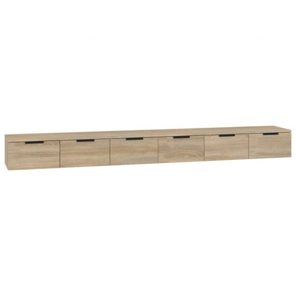 Armarios de pared 2 uds contrachapada roble Sonoma 102x30x20 cm M 2