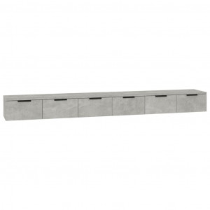 Armarios de pared 2 uds contrachapada gris hormigón 102x30x20cm H