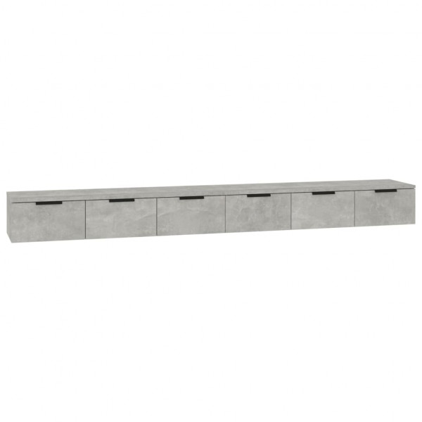 Armarios de pared 2 uds contrachapada gris hormigón 102x30x20cm M 2