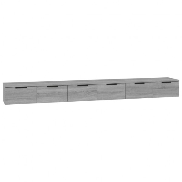 Armarios de pared 2 uds contrachapada gris sonoma 102x30x20 cm M 2