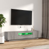Set muebles TV con LEDs 2 pzas madera contrachapada gris Sonoma 4