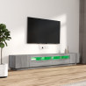 Set muebles TV con LEDs 3 pzas madera contrachapada gris Sonoma 4