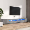 Set muebles TV con LEDs 3 pzas madera contrachapada gris Sonoma 1