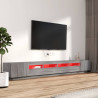 Set muebles TV con LEDs 3 pzas madera contrachapada gris Sonoma 3