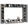 Set de muebles para TV 10 pzas madera contrachapada gris Sonoma 4