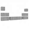 Set de muebles para TV 8 pzas madera contrachapada gris Sonoma 2