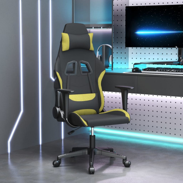 Silla gaming de masaje tela negro y verde claro D