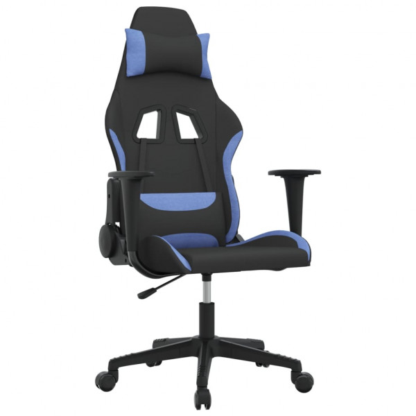 Silla gaming de masaje tela negro y azul M 2