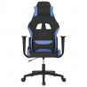 Silla gaming de masaje tela negro y azul 3
