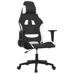 Silla gaming de masaje tela negro y blanco H