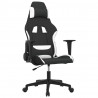 Silla gaming de masaje tela negro y blanco 2
