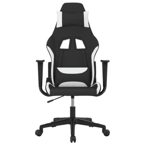 Silla gaming de masaje tela negro y blanco M 3