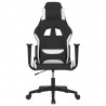 Silla gaming de masaje tela negro y blanco 3