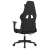 Silla gaming de masaje tela negro y blanco 5