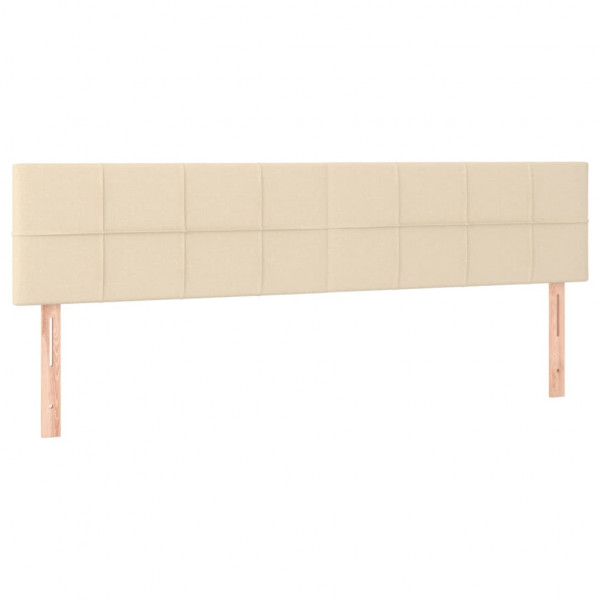 Cabeceira de cama 2 pcs tecido 100x5x78/88 cm creme M 2