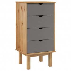 Cajonera OTTA madera maciza de pino marrón y gris 46x39.5x90 cm H