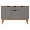 Aparador OTTA 113.5x43x73 cm pinho maciço castanho/cinza 3