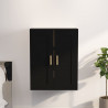 Armario de pared madera contrachapada negro 69.5x32.5x90 cm 1