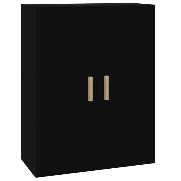 Armario de pared madera contrachapada negro 69.5x32.5x90 cm M 2