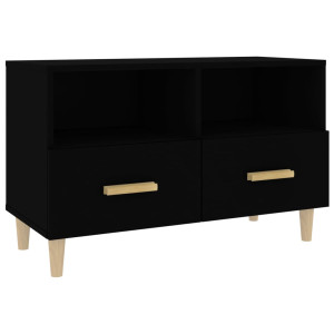 Mueble para TV madera contrachapada negro 80x36x50 cm H