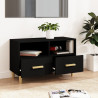 Mueble para TV madera contrachapada negro 80x36x50 cm 3