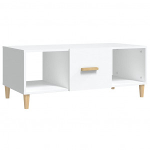 Mesa de centro madera contrachapada blanco 102x50x40 cm H