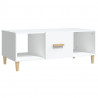 Mesa de centro madera contrachapada blanco 102x50x40 cm 2